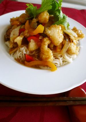 鱈(Cod)のあんかけ焼きそうめん南蛮風-レシピのメイン写真