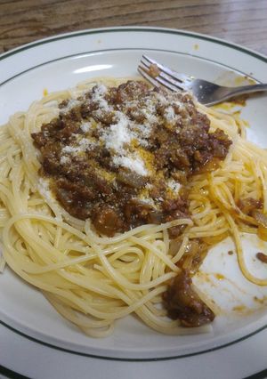 シチューの素で簡単激安ミートソース9分-レシピのメイン写真