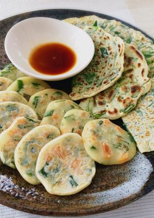 手づかみ離乳食おやつ*ニラせんべい-レシピのメイン写真