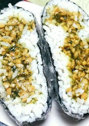大人のおにぎらず、わさび海苔納豆。-レシピのメイン写真