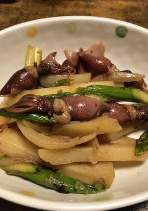 簡単！アスパラとホタルイカの炒め物-レシピのメイン写真