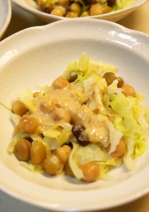 まるごときゃべつと豆のごまドレ温サラダ-レシピのメイン写真