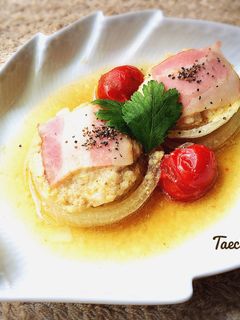 新玉ねぎの肉詰めスープ煮込み-レシピのメイン写真