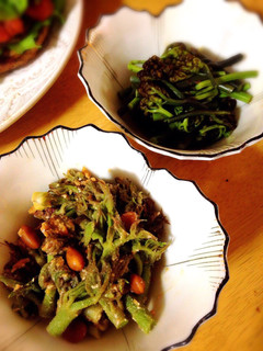わらびのアク抜きとお浸し&タラの芽味噌和-レシピのメイン写真