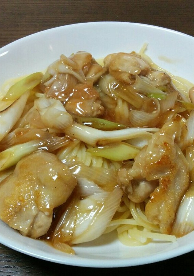 簡単！ネギと鶏肉の和風パスタ-レシピのメイン写真