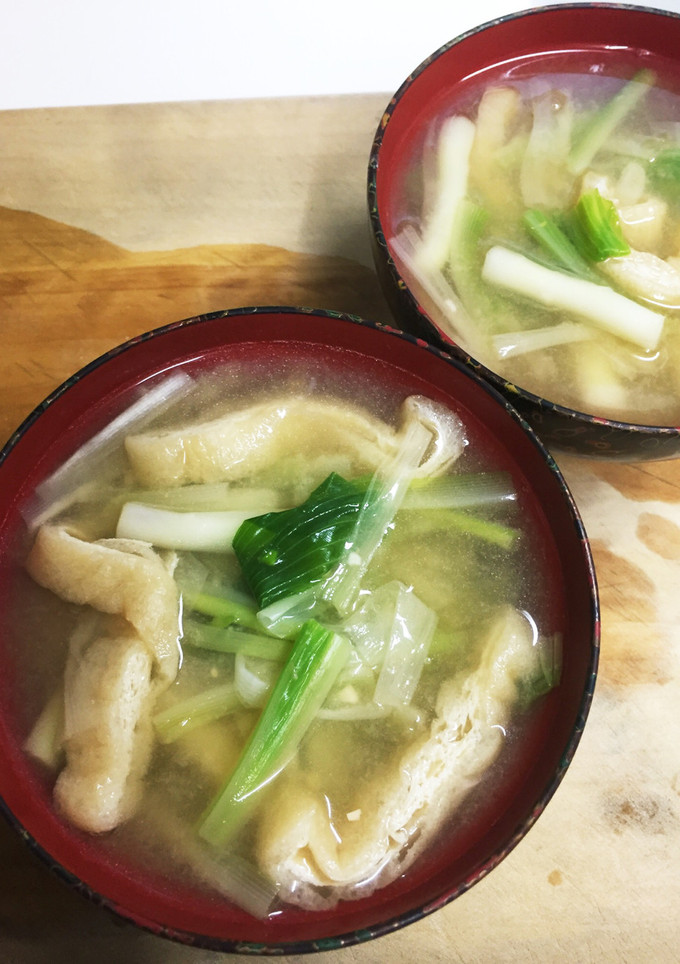 うるいと薄揚げの味噌汁-レシピのメイン写真