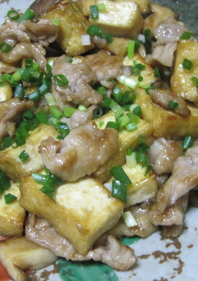 厚揚げ豚肉椎茸の甘酢醤油炒め♪-レシピのメイン写真