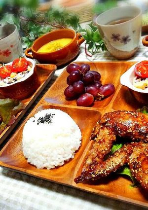 カフェ風　名古屋風手羽先プレート-レシピのメイン写真