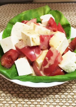 超ヘルシー♪丸ごとトマトと豆腐のサラダ-レシピのメイン写真
