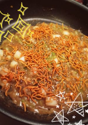 お好み焼き粉で☆おいしいもんじゃ焼-レシピのメイン写真