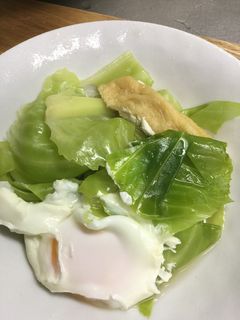 キャベツとあげの煮びたし(卵入り)-レシピのメイン写真