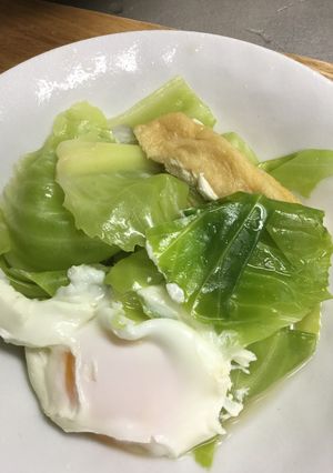 キャベツとあげの煮びたし(卵入り)-レシピのメイン写真