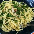 パセリ消費に!パセリと豚肉のパスタ