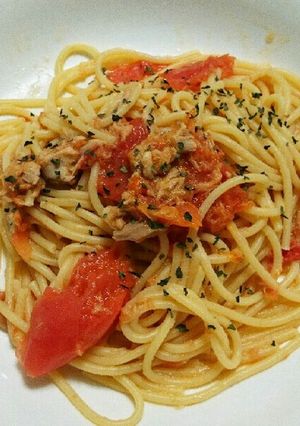 ツナとトマトのパスタ-レシピのメイン写真