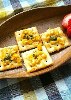 速攻！離乳食完了期～クラッカーコーンピザ-レシピのメイン写真