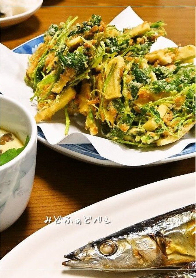 三つ葉と桜えびと高野豆腐のかき揚げ-レシピのメイン写真
