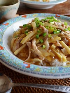 たけのこと豚肉の千切りあんかけご飯-レシピのメイン写真