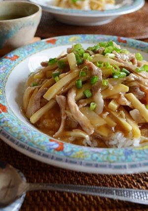 たけのこと豚肉の千切りあんかけご飯-レシピのメイン写真