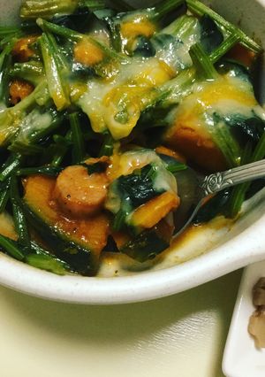 たっぷりかぼちゃとほうれん草のチーズ焼き-レシピのメイン写真