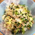 小松菜と豚肉のかきまわしご飯