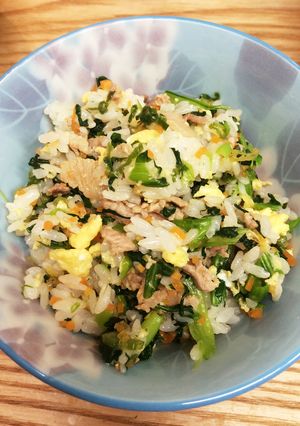 小松菜と豚肉のかきまわしご飯-レシピのメイン写真