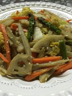 根菜アスパラカリフラワ☆檸檬風味焼うどん-レシピのメイン写真