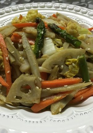 根菜アスパラカリフラワ☆檸檬風味焼うどん-レシピのメイン写真