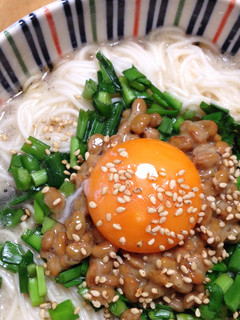 ◎止まらない食欲!ニラたま納豆そうめん◎-レシピのメイン写真