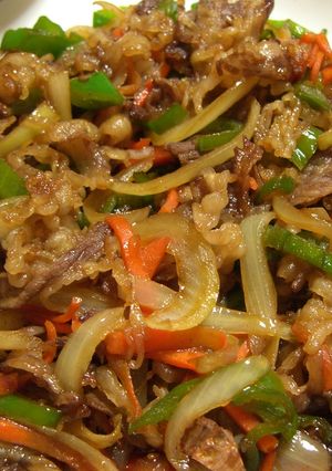 薄切り牛肉と野菜のご飯がススム炒め物☆-レシピのメイン写真