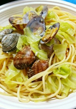 アサリと春キャベツのペペロンチーノ-レシピのメイン写真