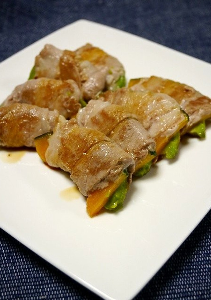 簡単！アボカドとかぼちゃの肉巻き-レシピのメイン写真
