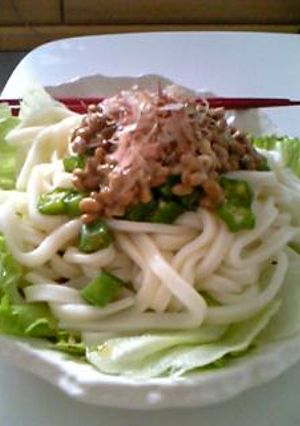 ねばねば★オクラ納豆のサラダうどん♫-レシピのメイン写真
