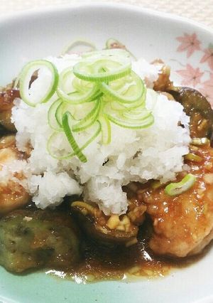 揚げない！鶏肉と茄子のみぞれ南蛮酢風-レシピのメイン写真