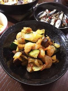 簡単カレー炒め♪ズッキーニ*ナス*エビ-レシピのメイン写真