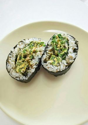 わさび菜の卵焼きおにぎらず-レシピのメイン写真