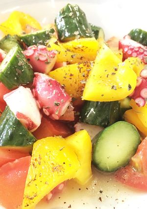 タコと彩り野菜のゴロゴロさっぱりサラダ-レシピのメイン写真