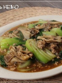チンゲンサイと舞茸とひき肉の炒め煮-レシピのメイン写真