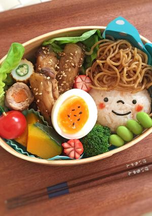 簡単☆焼きそば☆男の子弁当☆キャラ☆遠足-レシピのメイン写真
