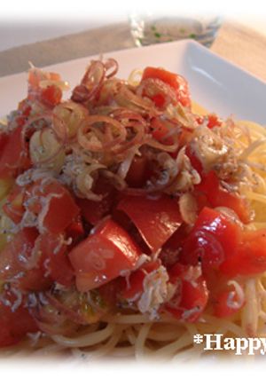 夏だよさっぱりトマトとジャコの冷製パスタ-レシピのメイン写真