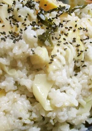 簡単感嘆とまーす筍とワカメの炊き込みご飯-レシピのメイン写真
