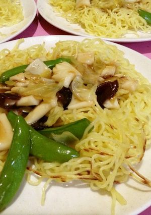 いかとスナックエンドウのあんかけ焼きそば-レシピのメイン写真