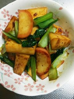 長芋と青菜のバター醤油炒め-レシピのメイン写真