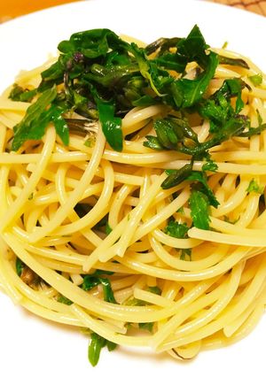 ルッコラの花の冷製パスタ-レシピのメイン写真