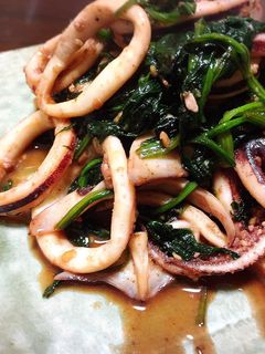 イカとほうれん草の醤油麹バター炒め♪-レシピのメイン写真