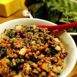 納豆とミンチとちくわのサンチュ巻き巻き