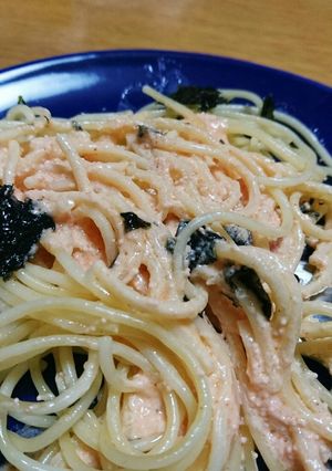 誰でも簡単明太子クリーム スパゲティ。-レシピのメイン写真
