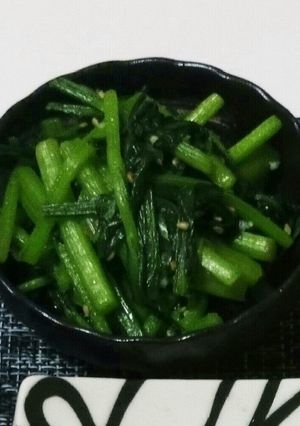 簡単！春菊の塩にんにく炒め-レシピのメイン写真