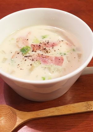 分離しない!白菜とベーコンの豆乳スープ-レシピのメイン写真