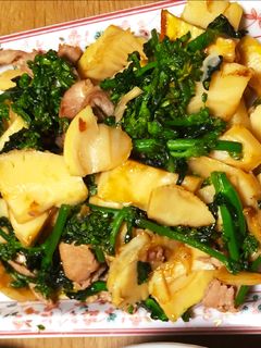 筍とのらぼう菜の炒め物-レシピのメイン写真