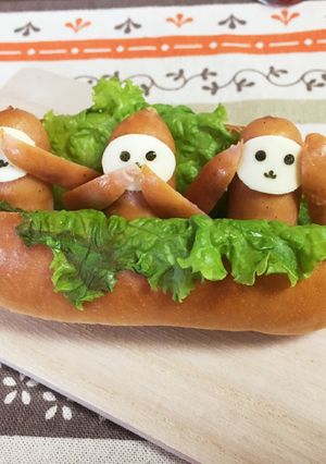 見猿言わ猿聞か猿ホットドック-レシピのメイン写真